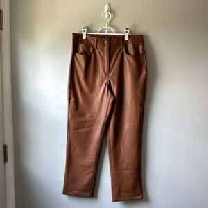 Vegan brown leather pants